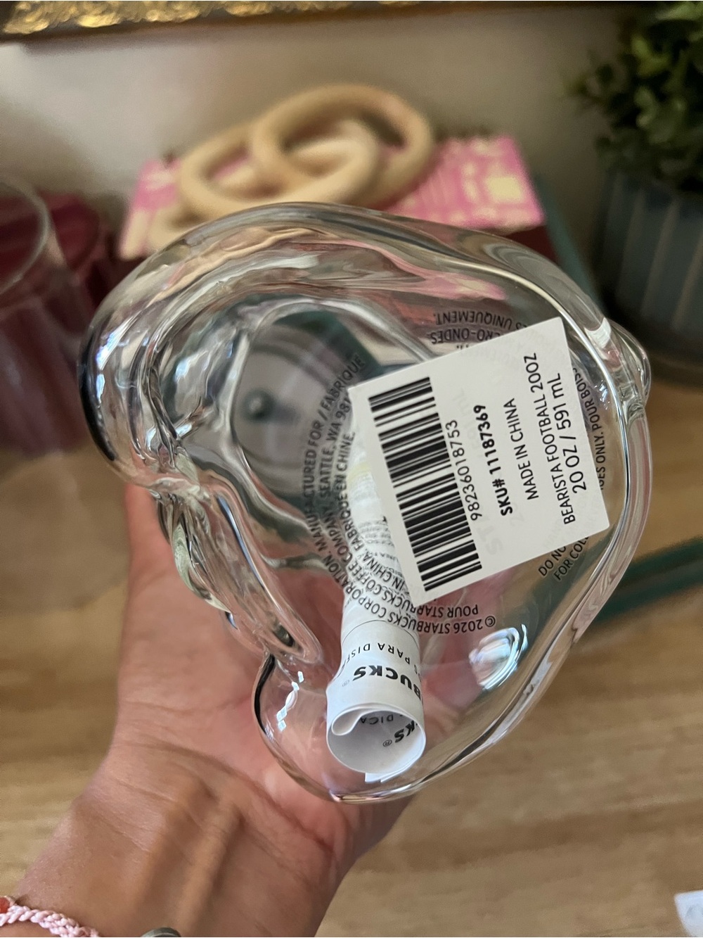 Starbucks Clear Glass Bearista Heart Vase